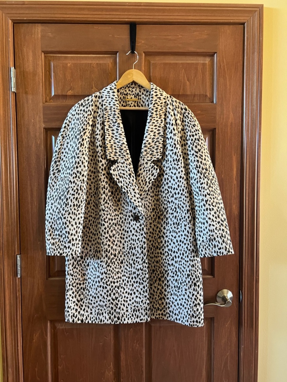 Diane Von Furstenberg Leopard Print Coat Duster Tan Black Size 12 - Picture 2 of 16
